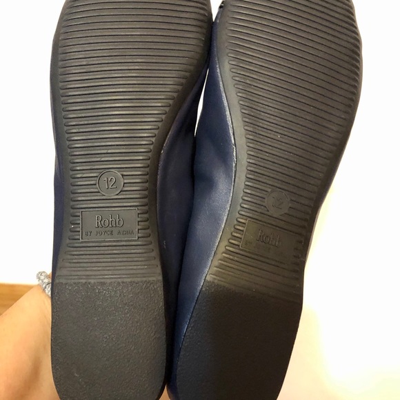 ROHB by Joyce Azria blue/black toe ballet flats - Picture 9 of 10